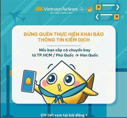 KHAI BÁO THÔNG TIN KIỂM DỊCH TRÊN CÁC CHUYẾN BAY TỪ TP.HCM VÀ PHÚ QUỐC ĐẾN HÀN QUỐC